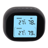 Wireless Indoor Outdoor Thermometer Black Temperature Humidity Monitor Daily High and Low Large Display Room Thermometer