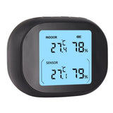 Wireless Indoor Outdoor Thermometer Black Temperature Humidity Monitor Daily High and Low Large Display Room Thermometer