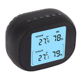 Wireless Indoor Outdoor Thermometer Black Temperature Humidity Monitor Daily High and Low Large Display Room Thermometer