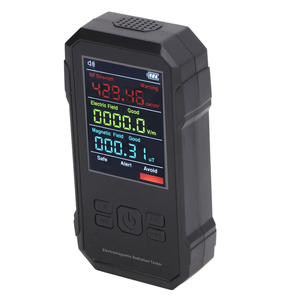 Radiation Detector Black Digital EMF Meter LED Display Handheld RF Electric Field Magnetic Field Level Alert Geiger Counter