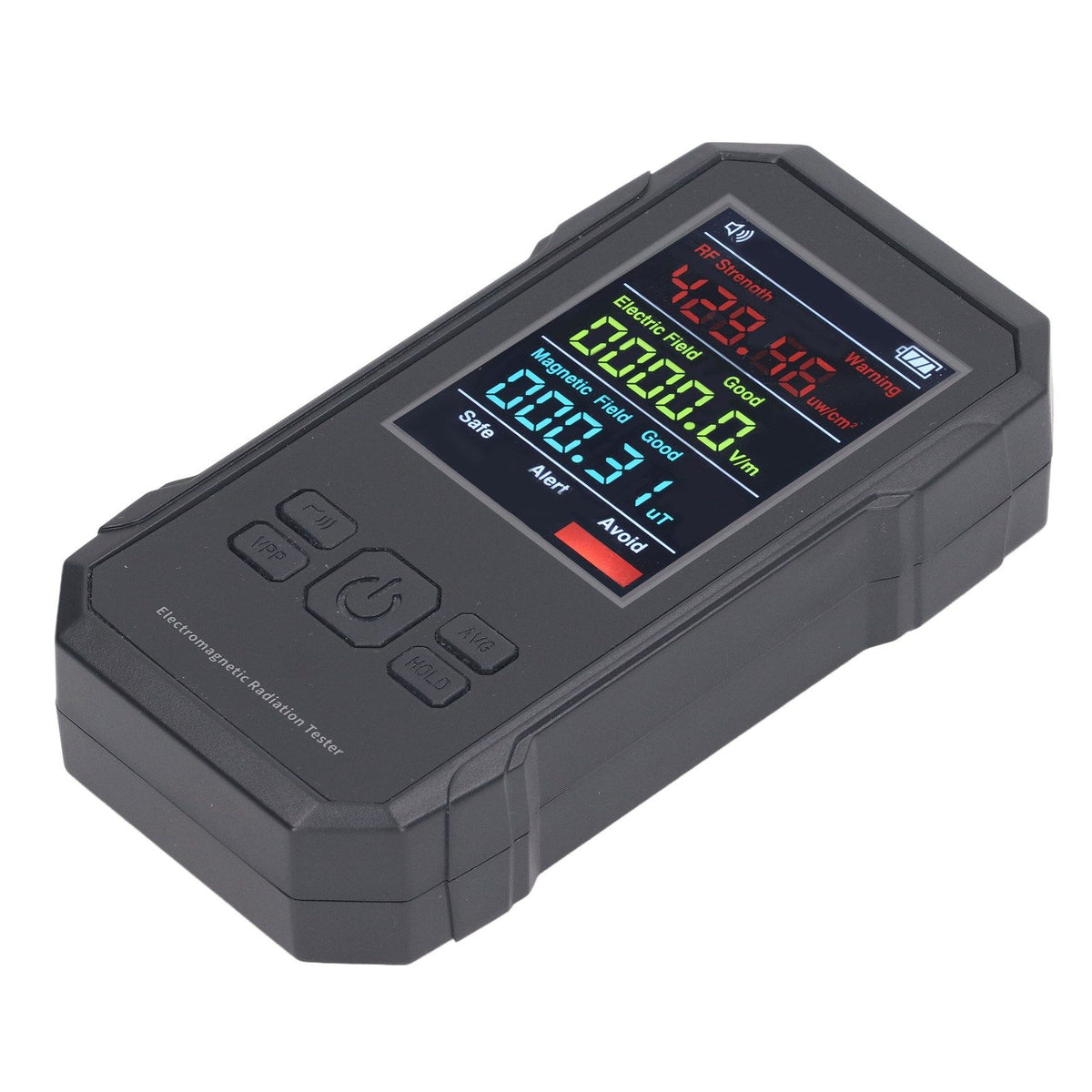 Radiation Detector Black Digital EMF Meter LED Display Handheld RF Electric Field Magnetic Field Level Alert Geiger Counter