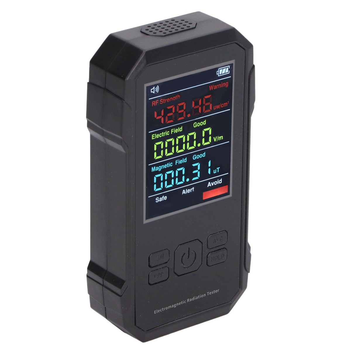 Radiation Detector Black Digital EMF Meter LED Display Handheld RF Electric Field Magnetic Field Level Alert Geiger Counter