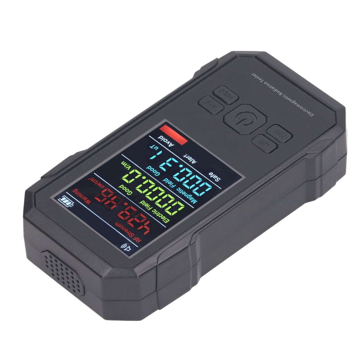 Radiation Detector Black Digital EMF Meter LED Display Handheld RF Electric Field Magnetic Field Level Alert Geiger Counter