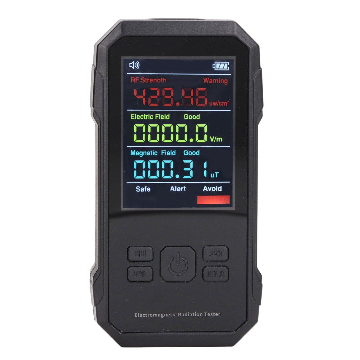 Radiation Detector Black Digital EMF Meter LED Display Handheld RF Electric Field Magnetic Field Level Alert Geiger Counter