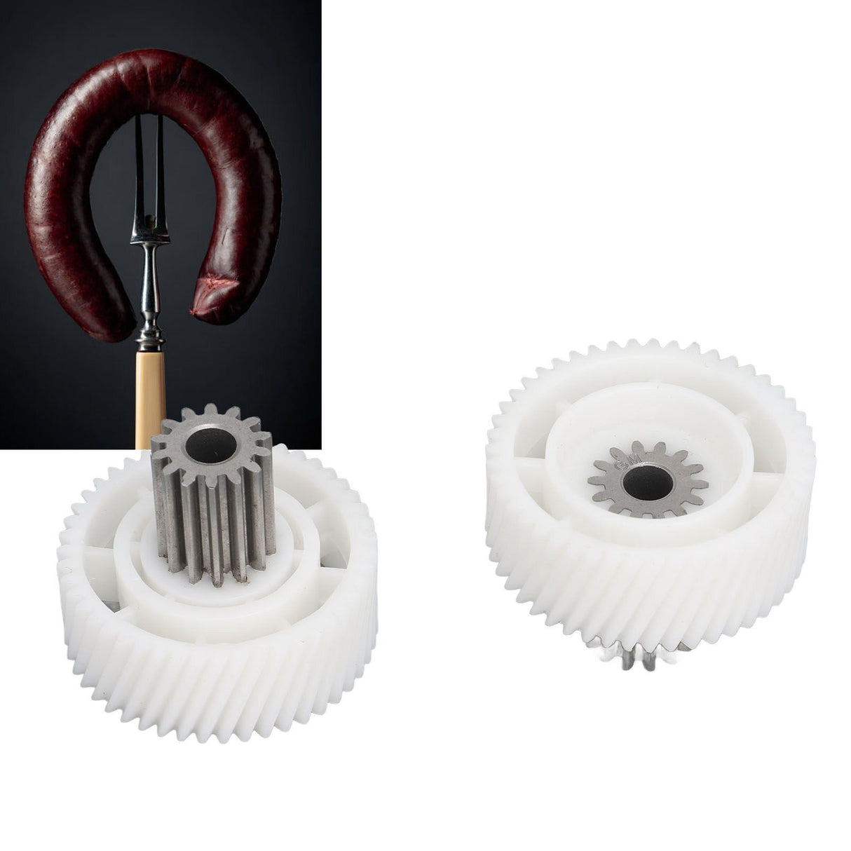 2 PCS Meat Grinder Gear Plastic and Stainless Steel Accuracy Control Sausage Machine Gear for Food Making