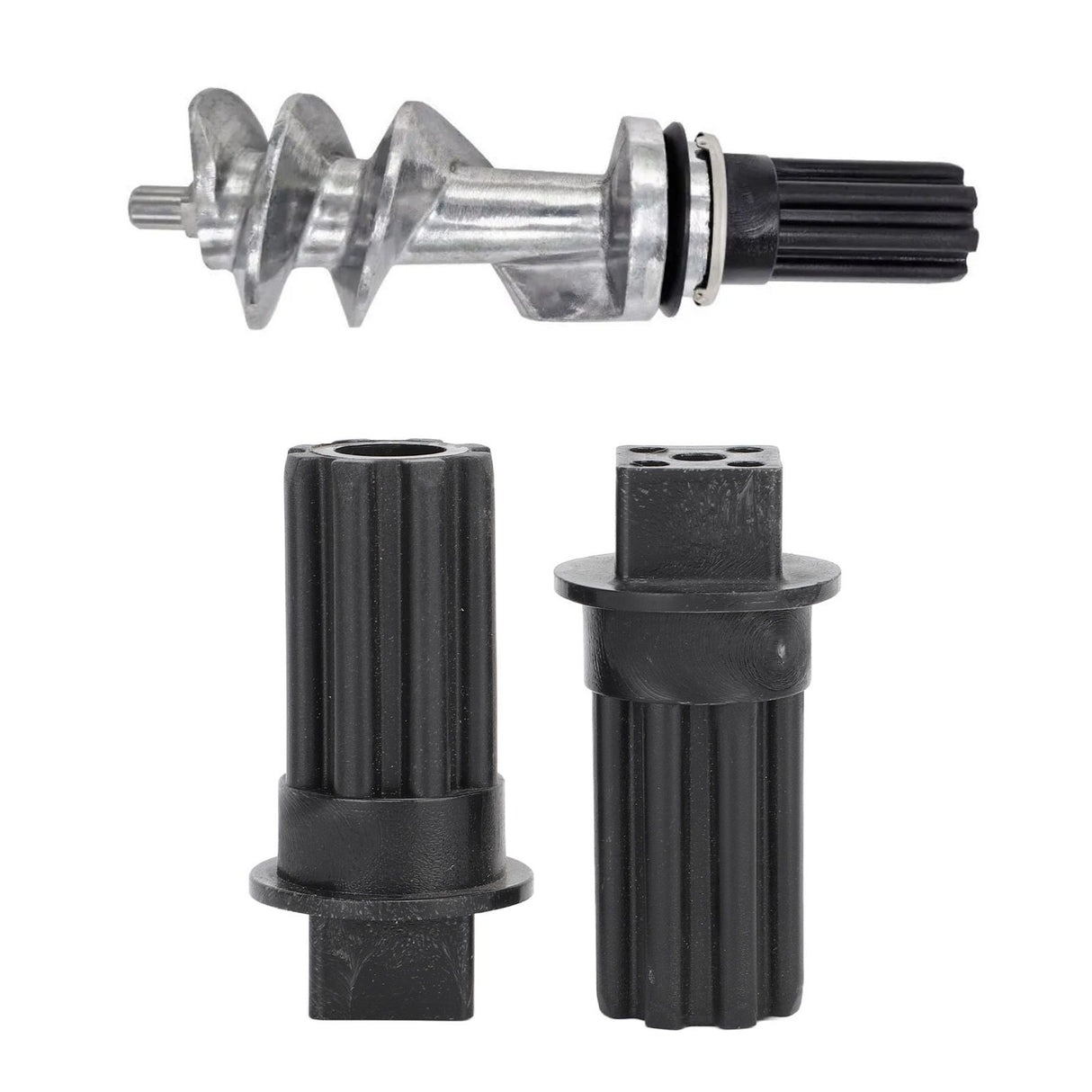 2 PCS Meat Grinder Screw Coupling Black Plastic Quick Installation Meat Grinder Screw Coupling Sleeve for Kenwood