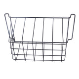 2 Pcs Freezer Wire Storage Basket PE Coated Hanging Rack Organizer Bin Black for Refrigerator Shelves L 39cm X W 20cm X H 20cm