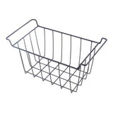 2 Pcs Freezer Wire Storage Basket PE Coated Hanging Rack Organizer Bin Black for Refrigerator Shelves L 39cm X W 20cm X H 20cm