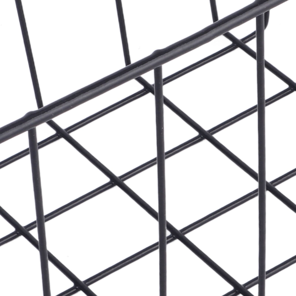 2 Pcs Freezer Wire Storage Basket PE Coated Hanging Rack Organizer Bin Black for Refrigerator Shelves L 39cm X W 20cm X H 20cm