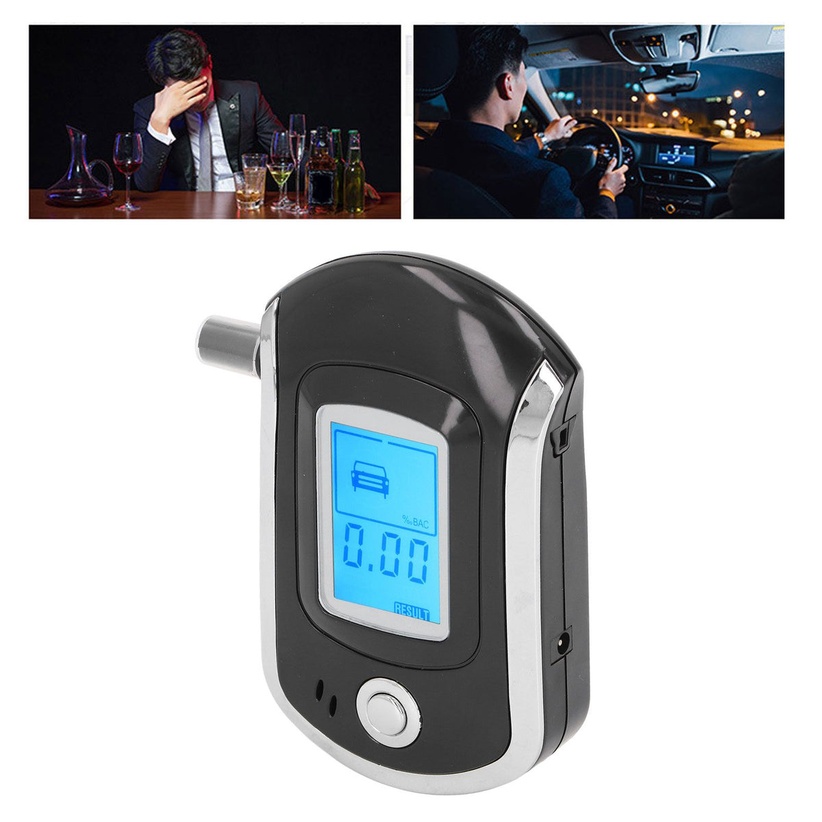 Breath Alcohol Tester LCD Display High Accuracy Auto Shutoff Portable Alcohol Detector for Home Professional Use
