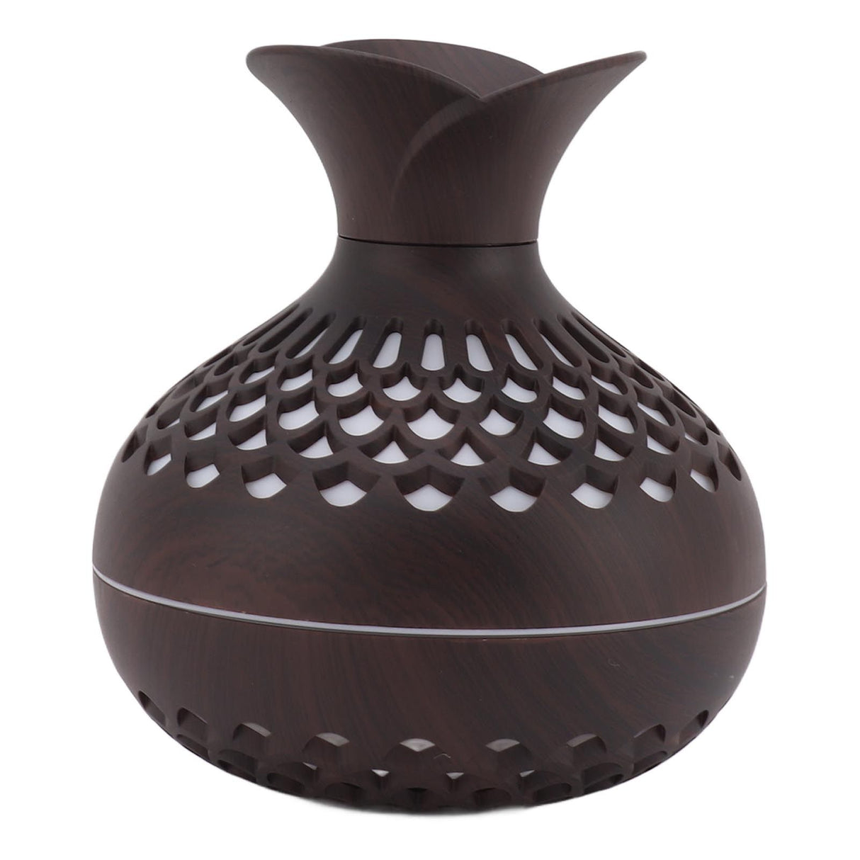 2.5W Scent Diffuser 300ml USB Powered Silent Operation Flower Vase Shape Aroma Humidifier for Offices Bedrooms Dark Brown