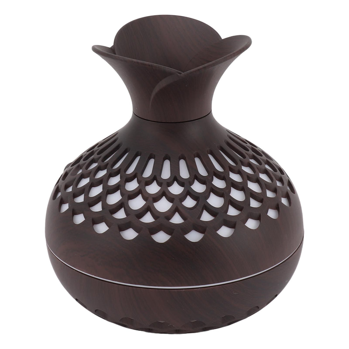 2.5W Scent Diffuser 300ml USB Powered Silent Operation Flower Vase Shape Aroma Humidifier for Offices Bedrooms Dark Brown