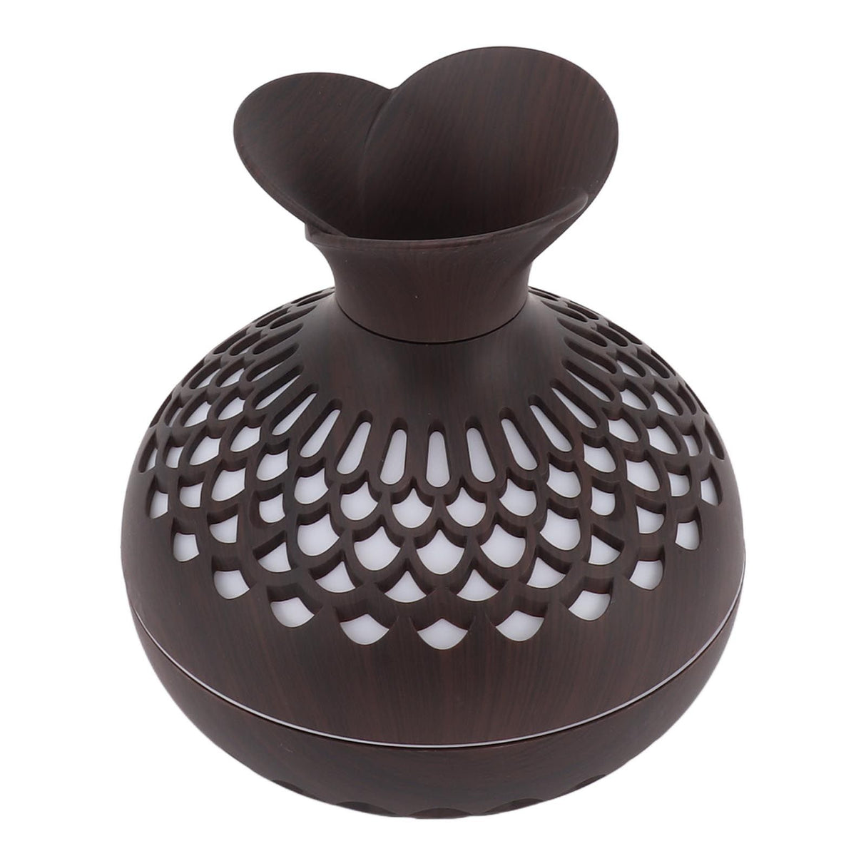 2.5W Scent Diffuser 300ml USB Powered Silent Operation Flower Vase Shape Aroma Humidifier for Offices Bedrooms Dark Brown