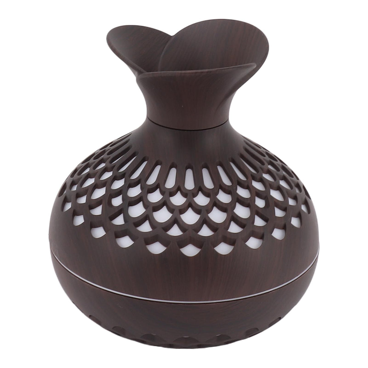 2.5W Scent Diffuser 300ml USB Powered Silent Operation Flower Vase Shape Aroma Humidifier for Offices Bedrooms Dark Brown