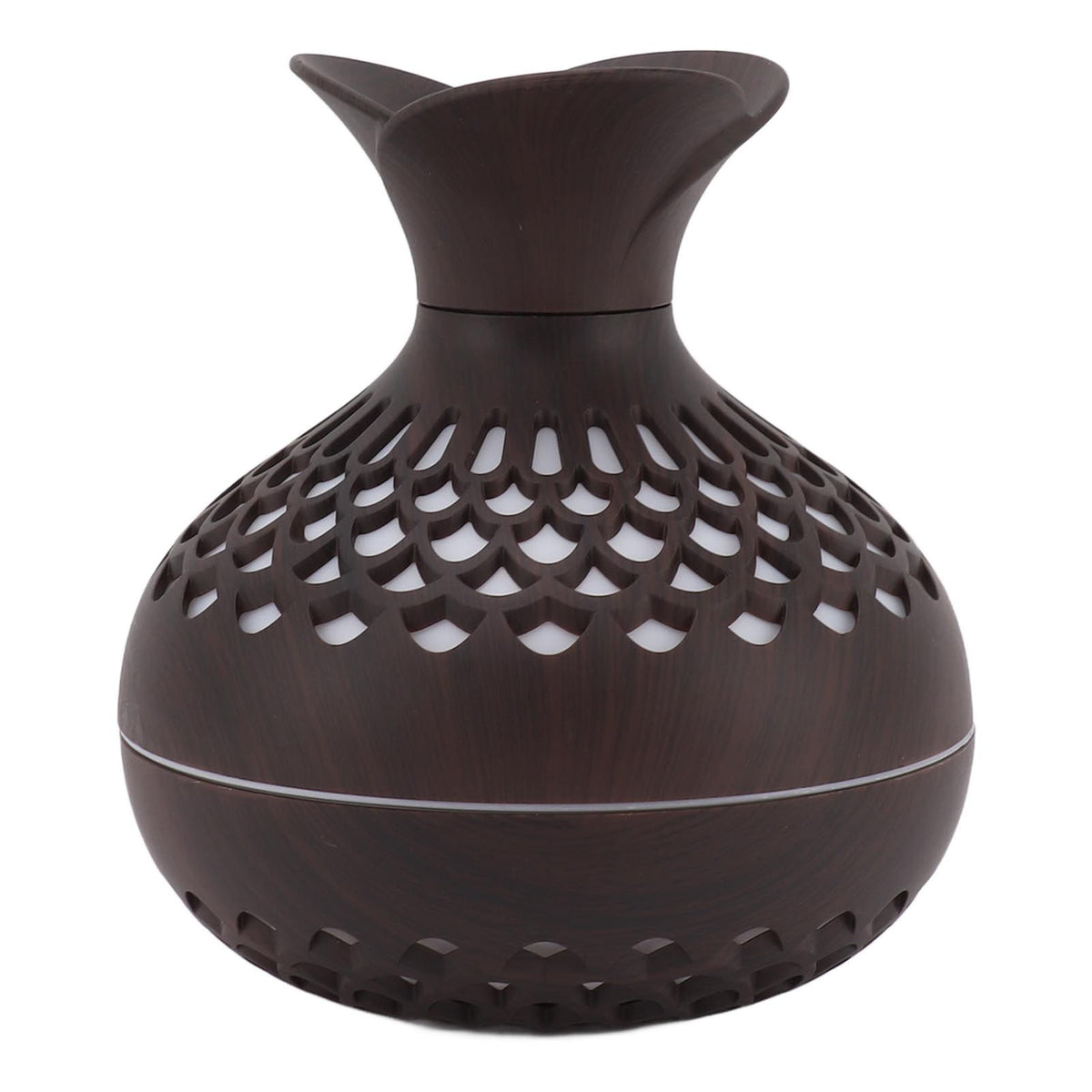 2.5W Scent Diffuser 300ml USB Powered Silent Operation Flower Vase Shape Aroma Humidifier for Offices Bedrooms Dark Brown