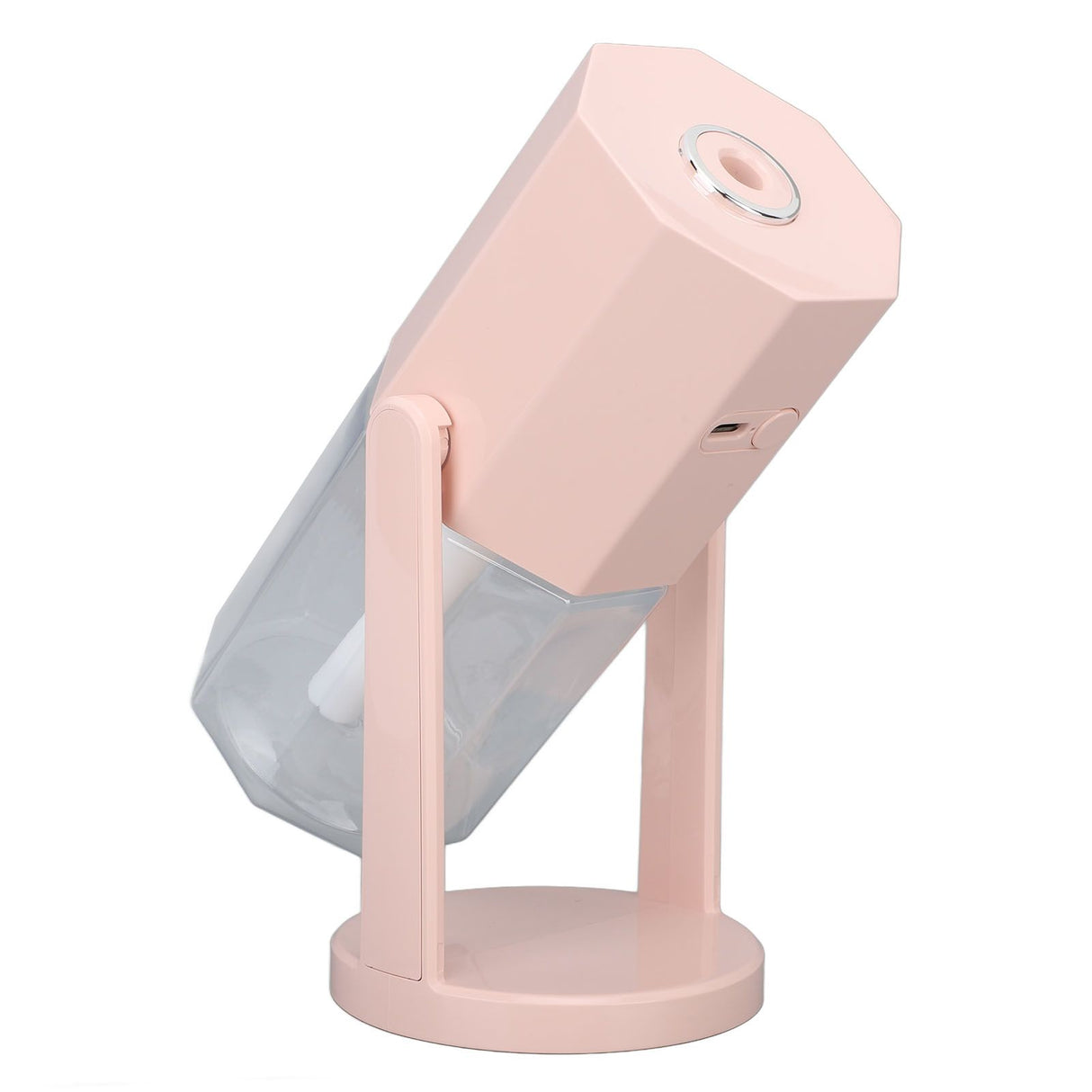 USB Desktop Humidifier Multifunctional Quiet Colorful Ambient Light Portable Small Humidifier for Car Home Bedroom Office Pink