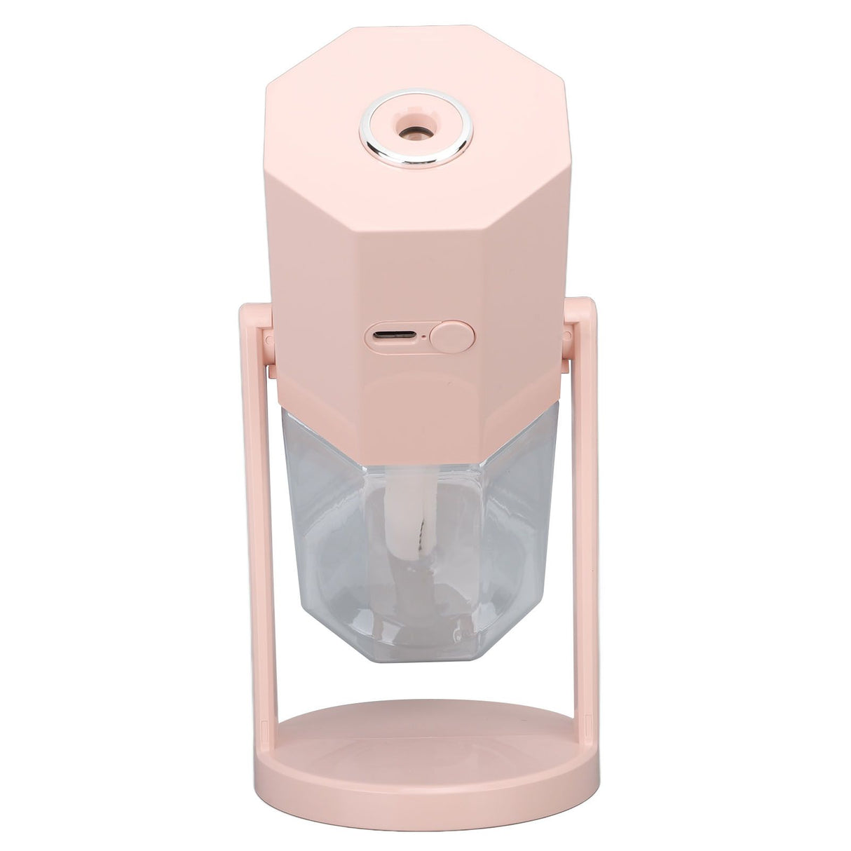 USB Desktop Humidifier Multifunctional Quiet Colorful Ambient Light Portable Small Humidifier for Car Home Bedroom Office Pink