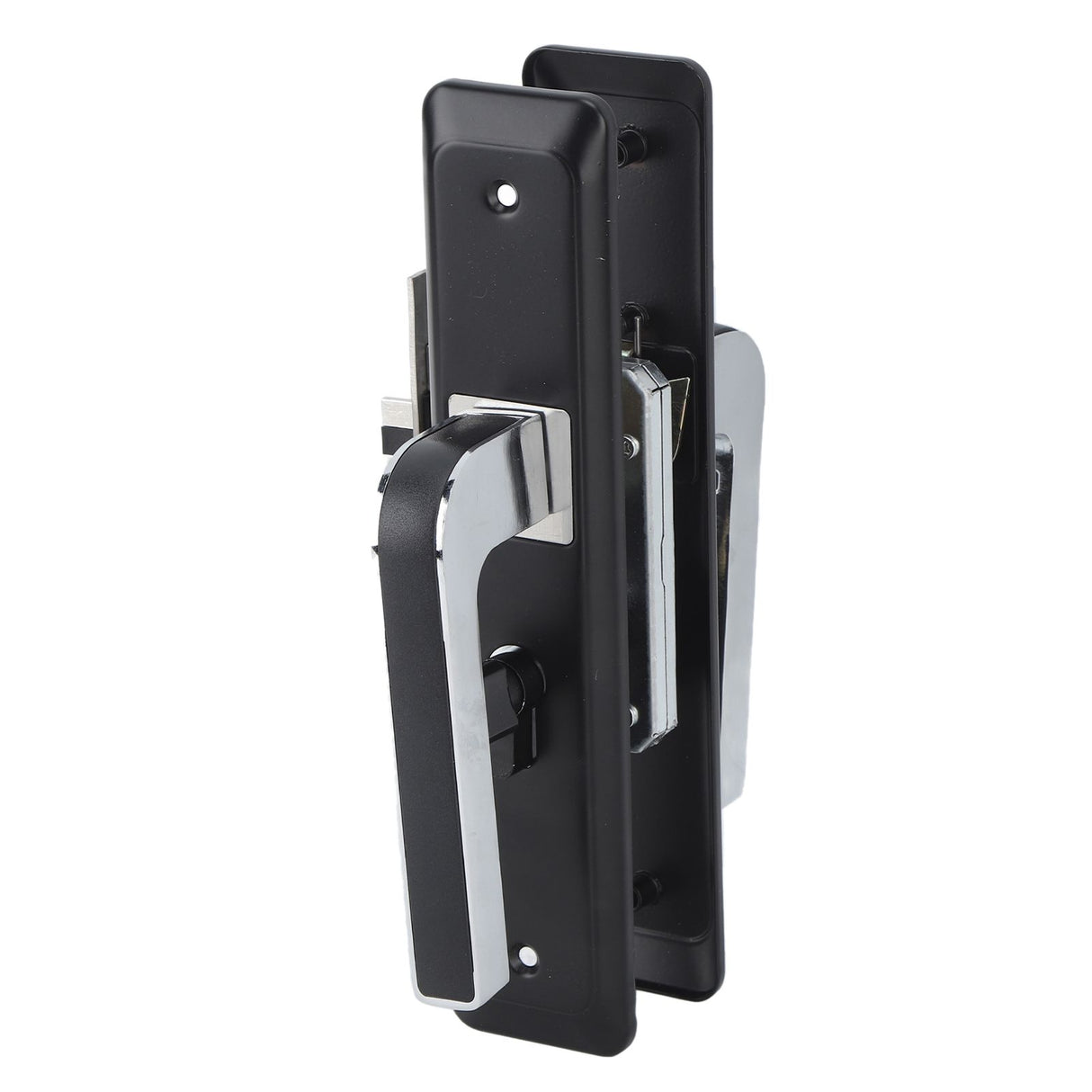 Privacy Bathroom Lever Lock Set Low Noise Door Lever Lockset Bedroom Door Handle Security Door Lever with Lock Black