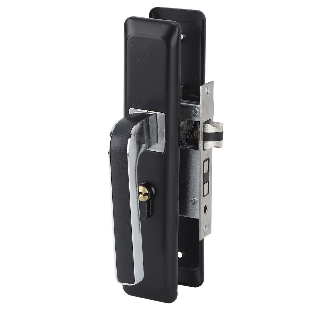 Privacy Bathroom Lever Lock Set Low Noise Door Lever Lockset Bedroom Door Handle Security Door Lever with Lock Black