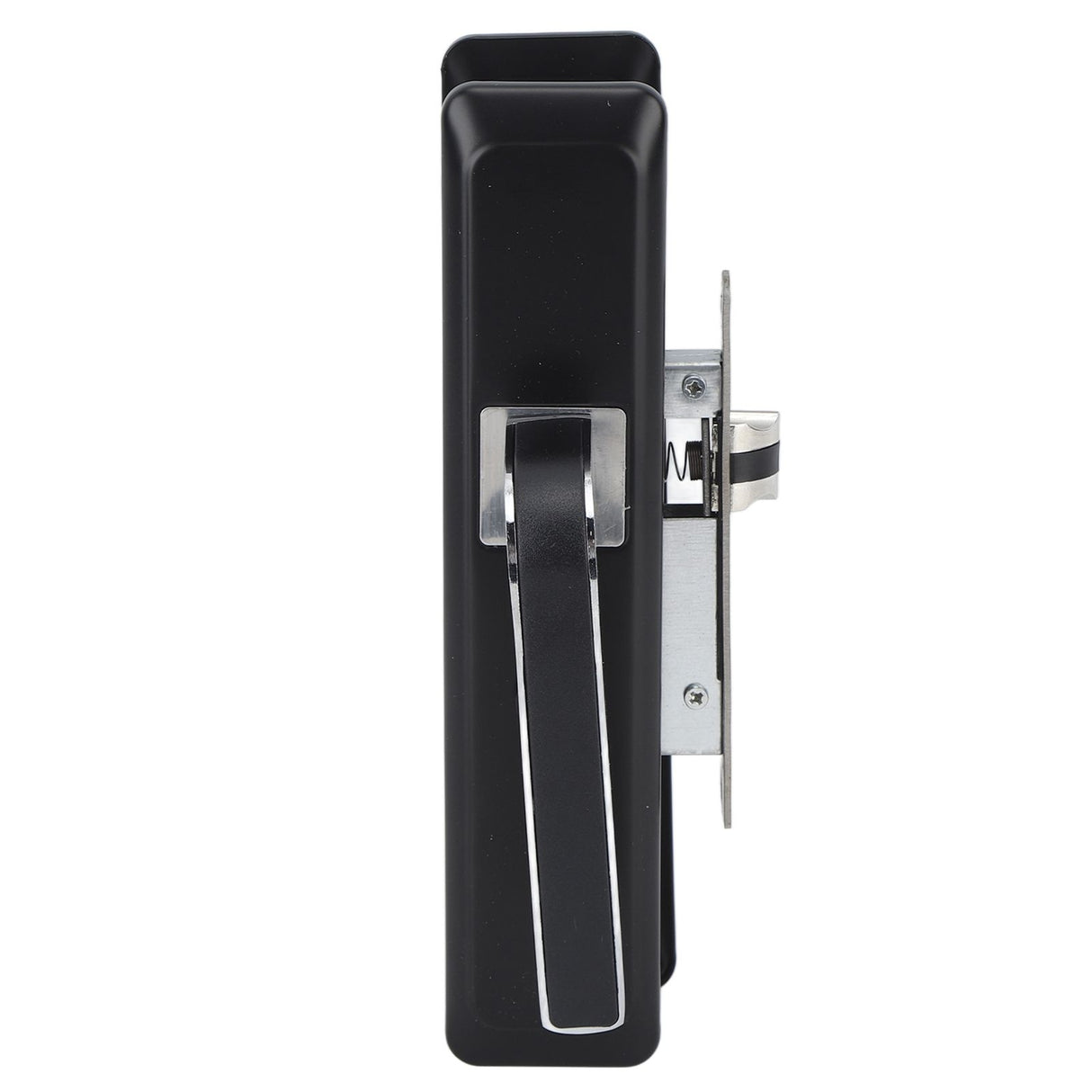 Privacy Bathroom Lever Lock Set Low Noise Door Lever Lockset Bedroom Door Handle Security Door Lever with Lock Black