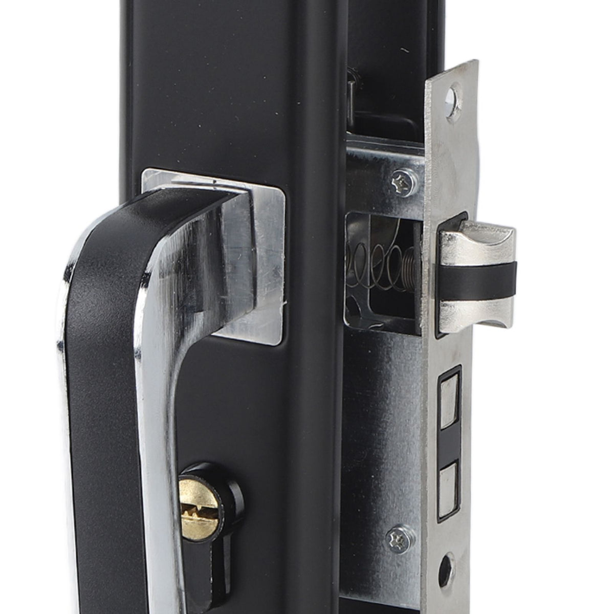 Privacy Bathroom Lever Lock Set Low Noise Door Lever Lockset Bedroom Door Handle Security Door Lever with Lock Black