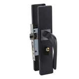 Bedroom Lock Set Household Interior Room Bathroom Silent Aluminium Alloy with Solid Wood Handle Black