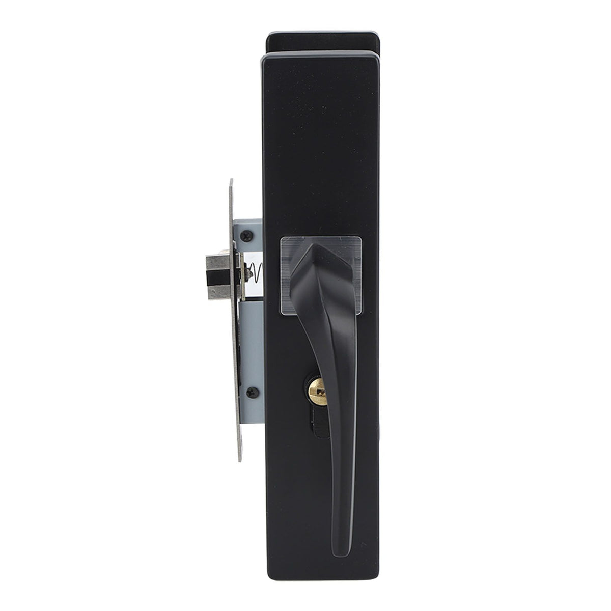 Bedroom Lock Set Household Interior Room Bathroom Silent Aluminium Alloy with Solid Wood Handle Black