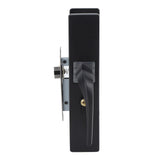 Bedroom Lock Set Household Interior Room Bathroom Silent Aluminium Alloy with Solid Wood Handle Black