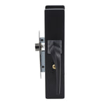 Bedroom Lock Set Household Interior Room Bathroom Silent Aluminium Alloy with Solid Wood Handle Black