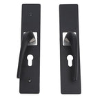 Bedroom Lock Set Household Interior Room Bathroom Silent Aluminium Alloy with Solid Wood Handle Black