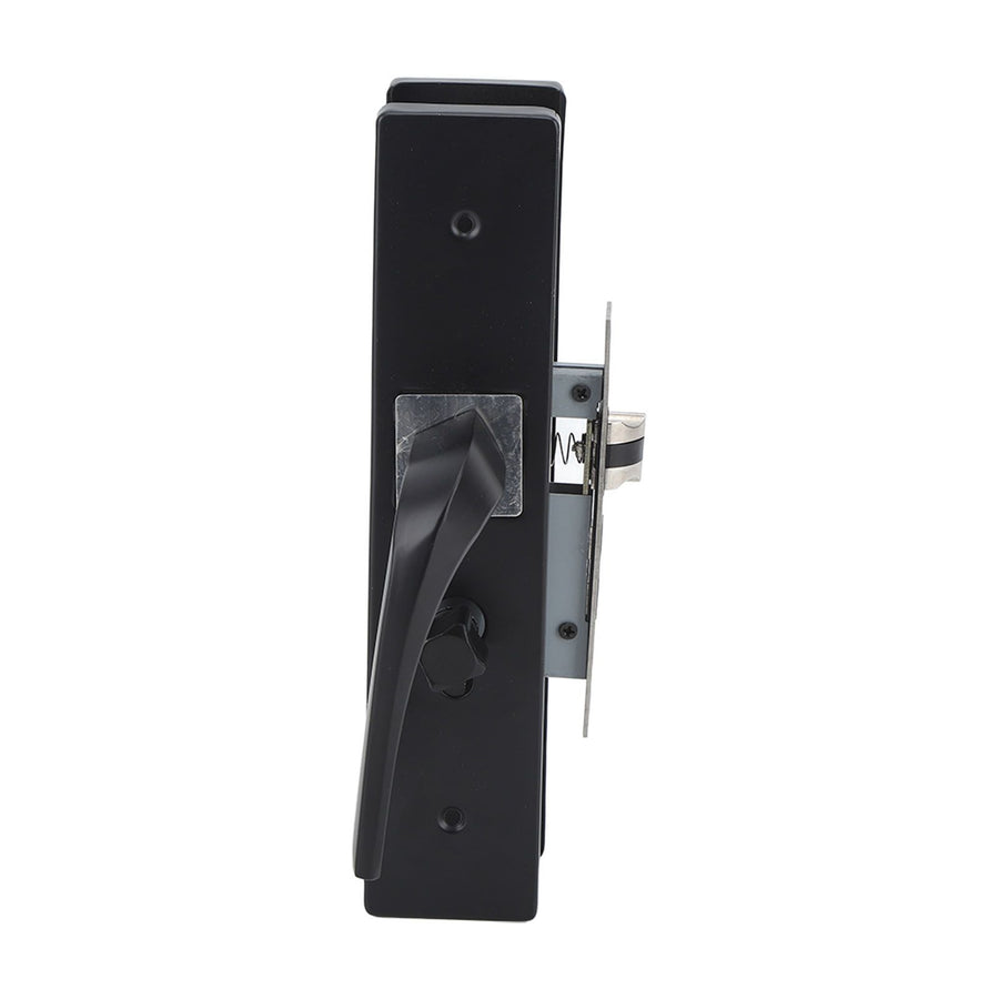 Bedroom Lock Set Household Interior Room Bathroom Silent Aluminium Alloy with Solid Wood Handle Black