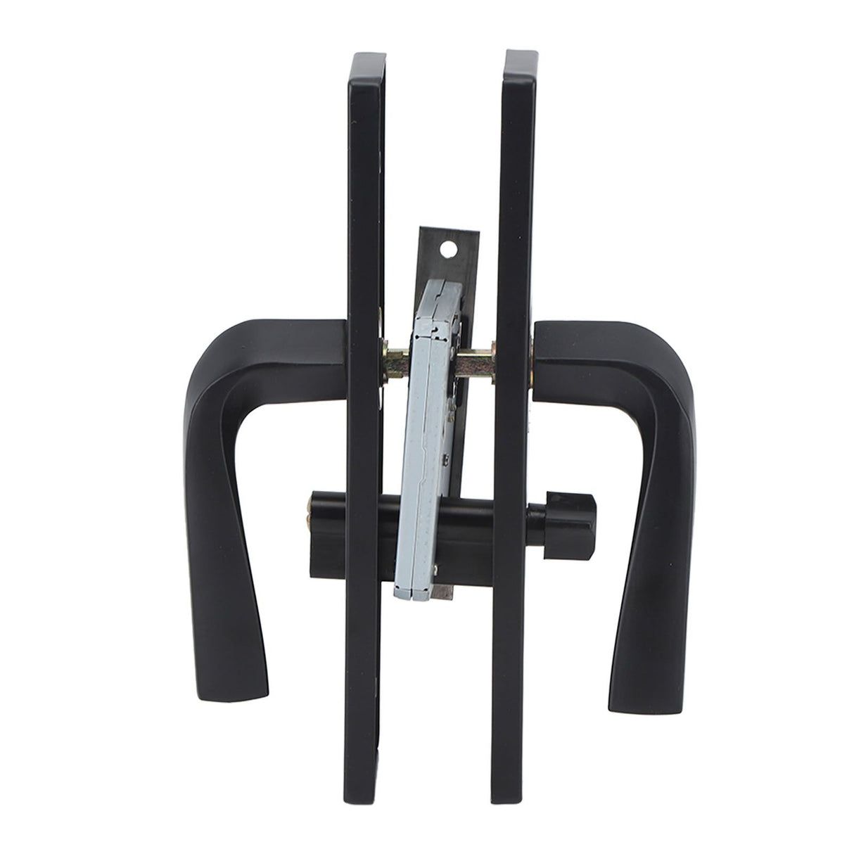 Bedroom Lock Set Household Interior Room Bathroom Silent Aluminium Alloy with Solid Wood Handle Black