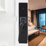Bedroom Lock Set Household Interior Room Bathroom Silent Aluminium Alloy with Solid Wood Handle Black