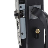 Bedroom Lock Set Household Interior Room Bathroom Silent Aluminium Alloy with Solid Wood Handle Black - Extra Image