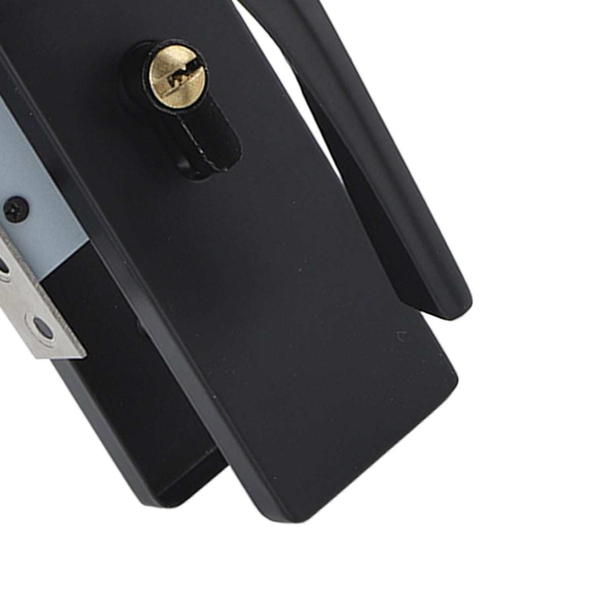 Bedroom Lock Set Household Interior Room Bathroom Silent Aluminium Alloy with Solid Wood Handle Black