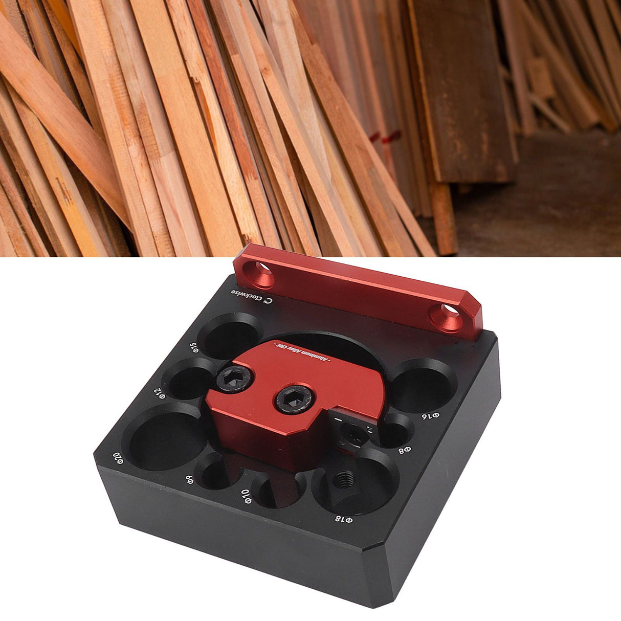 Woodworking Turning Cutter 8 Holes Adjustable Aluminum Alloy Wood Milling Cutter Tool