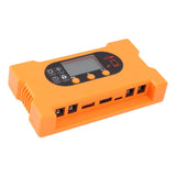 Solar Charge Controller 12V 24V Dual USB Type C Fast Charging Solar Panel Battery Regulator with LCD Display 30A - Rear View