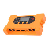 Solar Charge Controller 12V 24V Dual USB Type C Fast Charging Solar Panel Battery Regulator with LCD Display 30A - Close-Up Angle