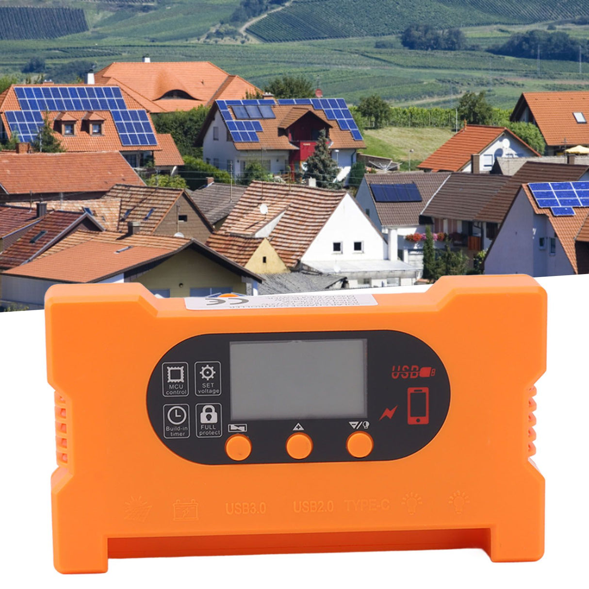 Solar Charge Controller Type C Fast Charge Drive Control Short Circuit Protection Automatic Battery Recognition Solar Regulator 60A