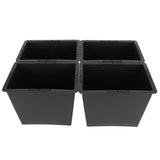 4Pcs Stackable Bed Risers ABS Anti Slip Furniture Risers for Bed Desk Sofa Table Black 6 Inch - Rear View
