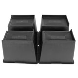 4Pcs Stackable Bed Risers ABS Anti Slip Furniture Risers for Bed Desk Sofa Table Black 6 Inch - Low Angle