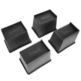 4Pcs Stackable Bed Risers ABS Anti Slip Furniture Risers for Bed Desk Sofa Table Black 6 Inch - Extra Image