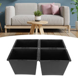 4Pcs Stackable Bed Risers ABS Anti Slip Furniture Risers for Bed Desk Sofa Table Black 6 Inch - Extra Image