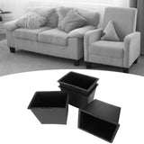 4Pcs Stackable Bed Risers ABS Anti Slip Furniture Risers for Bed Desk Sofa Table Black 6 Inch - Extra Image