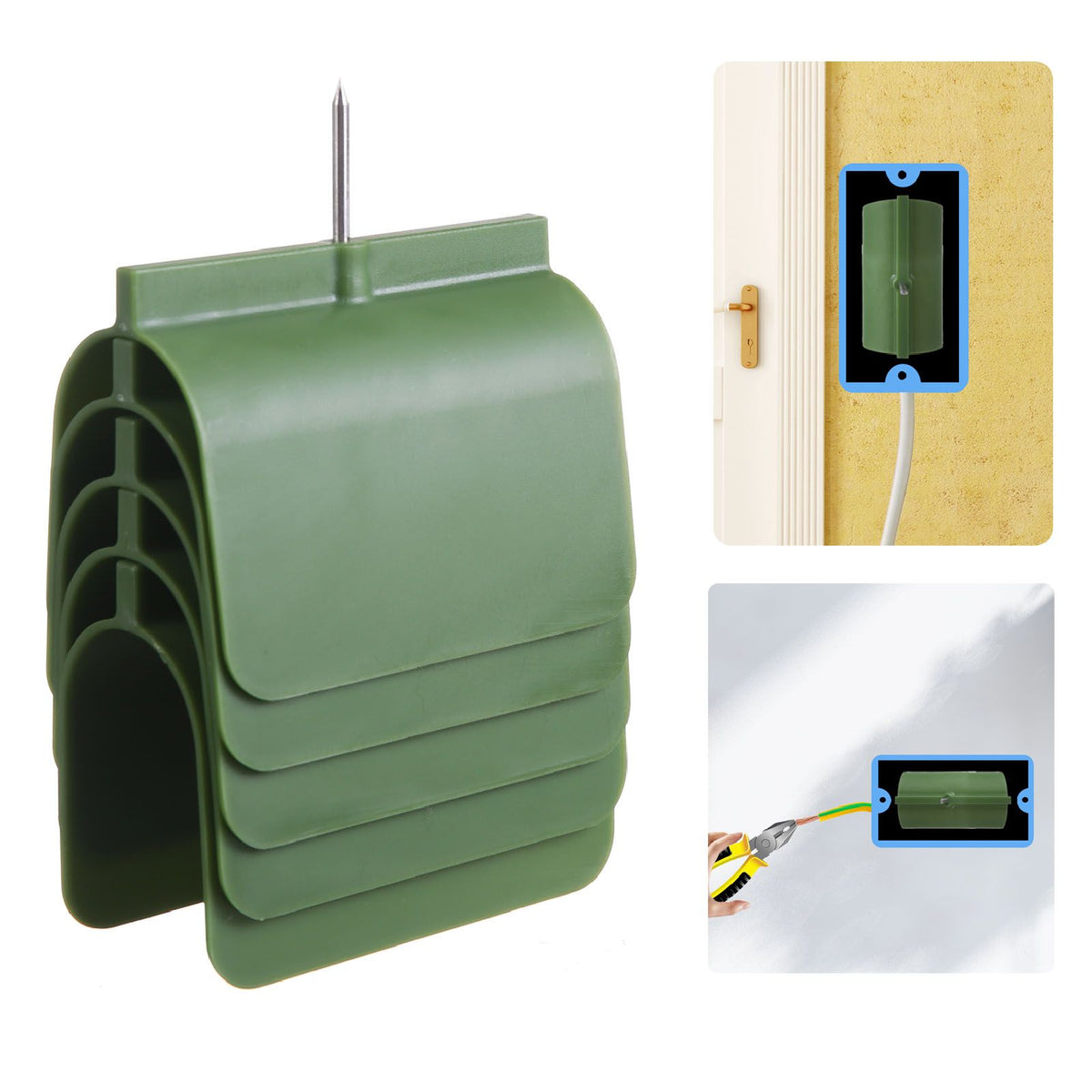 5Pcs Electrical Outlet Marker for Drywall Installation Wire Protection Drywall Marking Tool for Electrical Outlets Green