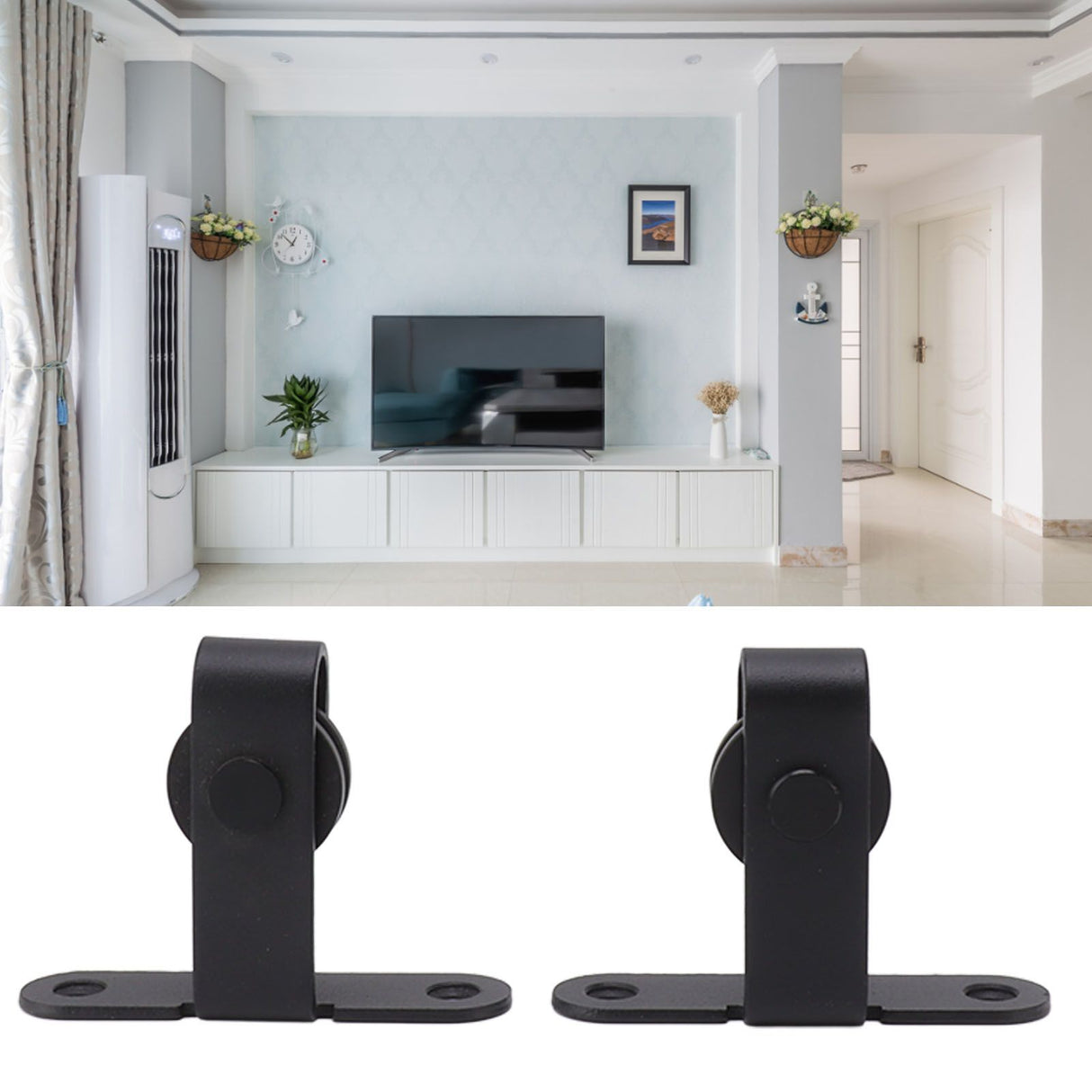 Barn Door Hardware Kit Super Silent Strong Load Bearing Mini Sliding Door Track Roller Kit for Cupboard