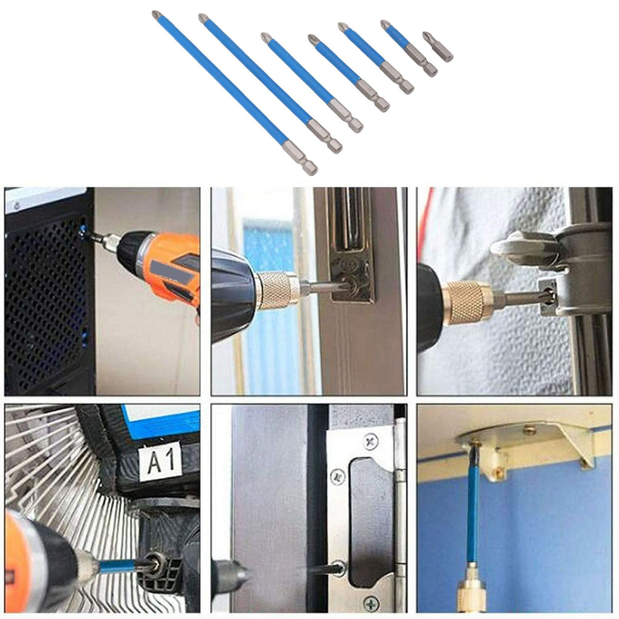 Electric Cross Drill Bit Set High Hardness Alloy Steel Magnetic Anti Slip Screwdriver Bit