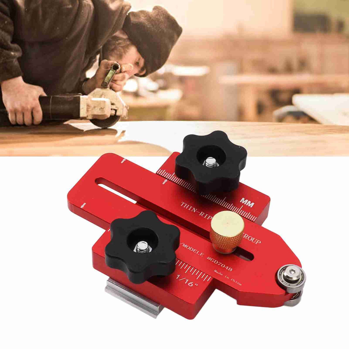 Woodworking Table Saw Jig Aluminum Alloy Router Table Band Saw Jig Guide for Repeat Narrow Strip Cuts