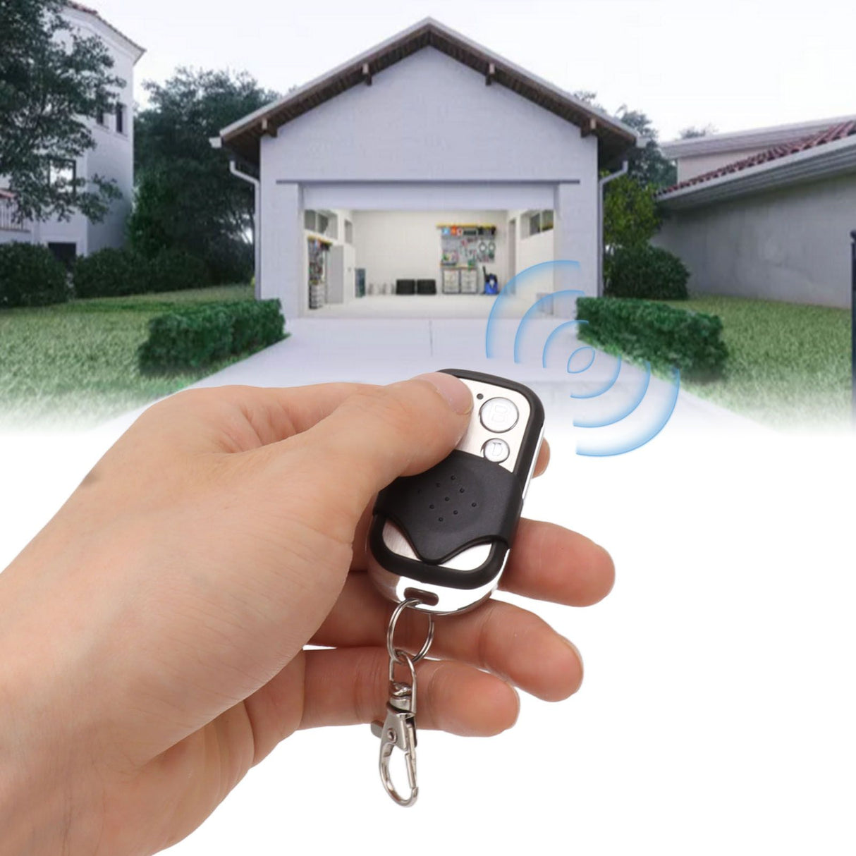 Garage Door Opener Remote Portable Prevent Interference Universal 433MHz 4 Button Garage Door Remote with Keychain