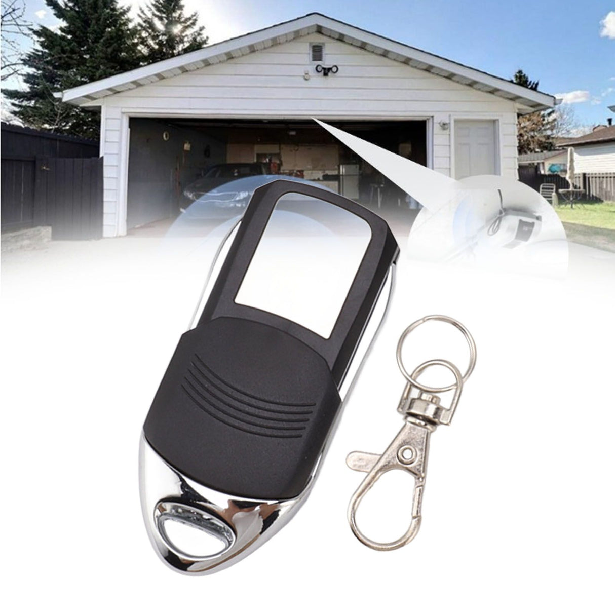 Garage Door Opener Remote Control with Keychain Programmable 4 Button Safe Easy Setup 433.42MHz for Telis 1